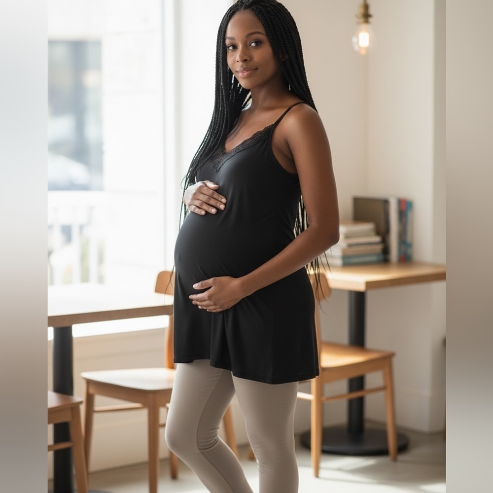 NWT Ingrid & Isabel Black Maternity Nursing Tank Top Adjustable - Size XS